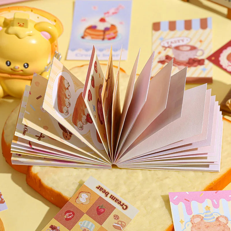 50piece/book Retro Cute Cream Bear Sticker for Phone Camera Journal Postcard DIY Kawaii Decoration Sticker Gift (ONLINE ORDER ONLY)