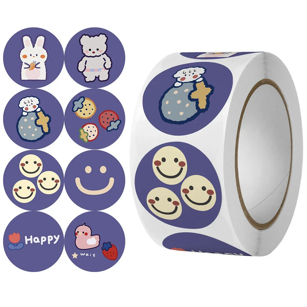 500pcs/roll Reward Stickers For Kids Children Kindergarten School Encouragement Students Games Toy Animals Stationery Labels (ONLINE ORDER ONLY)