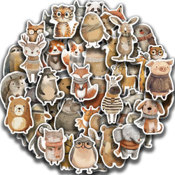 50PCS Funny Cute Animals Stickers For Cup Stationery Guitar Phone Bicycle Laptop Luggage Car Graffiti Kids Toys Cartoon Decals (ONLINE ORDER ONLY)