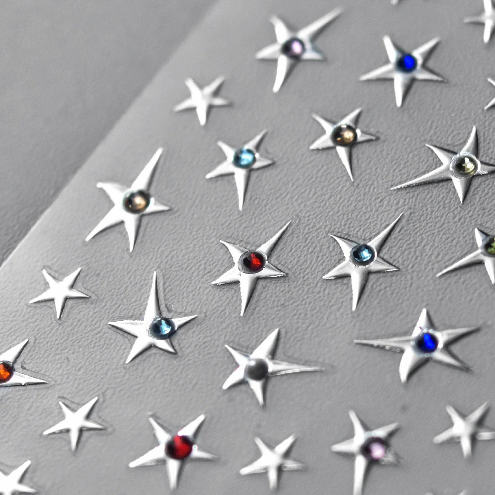 Colorful Rhinestone Laser Star Bronzing Gold Silver Pearl 5D Relief Self Adhesive Nail Art Decoration Sticker 3D Manicure Decals (ONLINE ORDER ONLY)