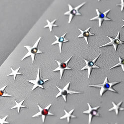 Colorful Rhinestone Laser Star Bronzing Gold Silver Pearl 5D Relief Self Adhesive Nail Art Decoration Sticker 3D Manicure Decals (ONLINE ORDER ONLY)