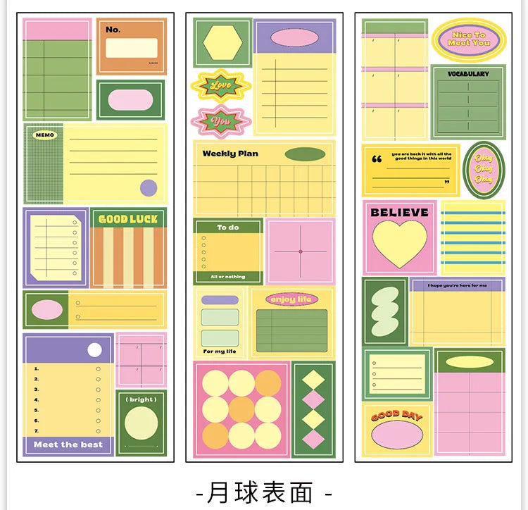 6pcs/lot Inspiration Records Series Writable Sticker Diary Scrapbooking Collage Sticky Note Decoration Sticker Kawaii Stationery (Online Order Only)