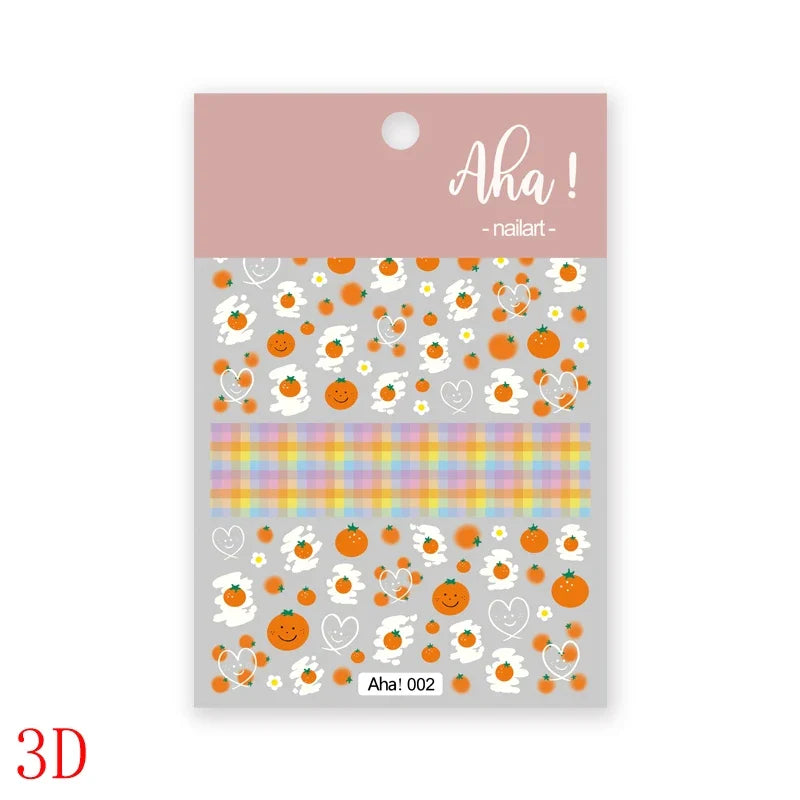 1Pc Summer Nail Art Sticker Lemon Nail Decal Nail Art Supplies Cute Fruit Strawberry Cherry Watermelon Avocado Lemon Nail Design (ONLINE ORDER ONLY)