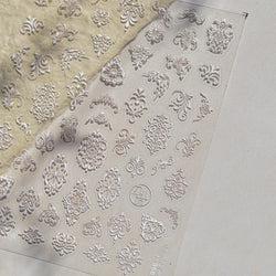 Baroque Figure Flower Totem Geometric Star Love Heart Hot Stamping Embossed Relief Self Adhesive Nail Art Sticker Manicure Decal (ONLINE ORDER ONLY)