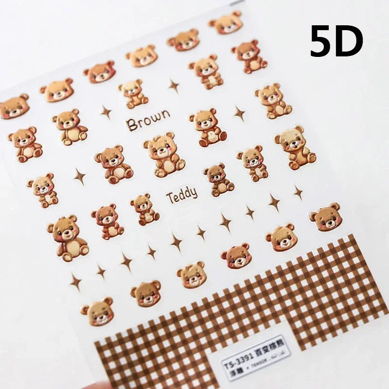 Cookies Chocolate Love Heart Flower Bowknot Rabbit Bunny Lace Bear Star Bouquet Rabbit Adhesive Nail Art Sticker Manicure Decal (ONLINE ORDER ONLY)