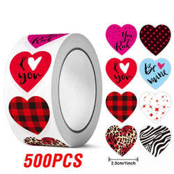 100-500pcs Heart-shaped Wedding Sticker Label Self-adhesive Sealing Decoration Sticker Invitation Label Birthday Party Stickers (ONLINE ORDER ONLY)