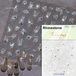 Delicate Dreamy Petal Star Tulip Flower Purple Bowknot Butterfly Illusion Chic Relief Adhesive Nail Art Stickers Manicure Decals (Online Order Only)