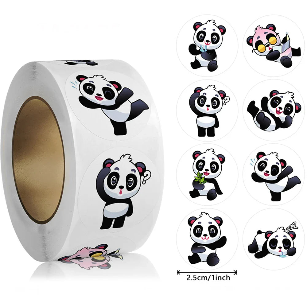 500pcs/Roll Cartoon Animal Stickers Anime Round Seal Diy Laptop Decals Stickers Cute Book Children Reward Kids Toy Gift (ONLINE ORDER ONLY)