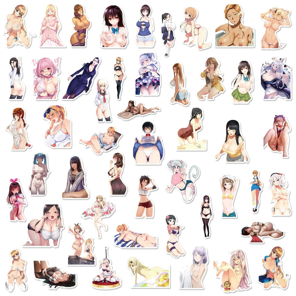 50/100Pcs Sexy Girl Hentai Waifu Bunny Girl Anime Sticker Bicycle Guitar Suitcase Notebook Motorcycle Graffiti Stickers Gift (ONLINE ORDER ONLY)