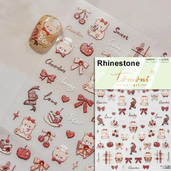 Cookies Chocolate Love Heart Flower Bowknot Rabbit Bunny Lace Bear Star Bouquet Rabbit Adhesive Nail Art Sticker Manicure Decal (ONLINE ORDER ONLY)