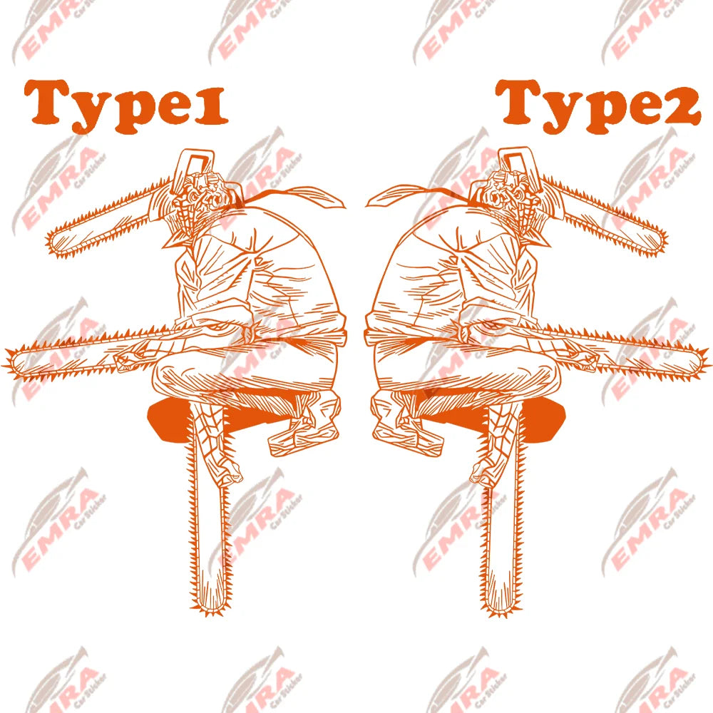 1PCS Chainsaw Man Stickers Anime Car Stickers For Door Hood Decoration External Accessories Die Cutting Waterproof Vinyl Decals (ONLINE ORDER ONLY)
