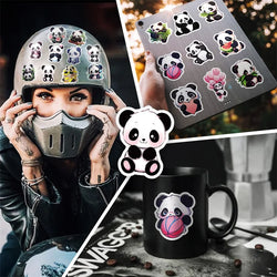 10/30/50PCS Cute Panda PVC Sticker Aesthetic Decoration Scrapbooking Korean Stationery DIY Hand Accounting School Supplies (ONLINE ORDER ONLY)
