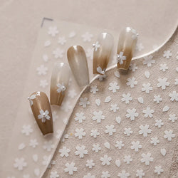 Romantic Cherry Blossom Sakura Flower Petal Leaf Self Adhesive Nail Art Stickers Rhinestone Shiny Flat Petalage Manicure Decals (ONLINE ORDER ONLY)