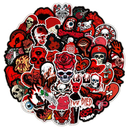 Gothic Skull Horror Stickers for Phone Laptop Luggage Skateboard - 10/30/50PCS (Online Order Only)