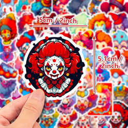 10/50Pcs Vintage Clown Stickers For Phone Suitcase Guitar Car Helmet Craft Supplies Scrapbooking Material Cartoon Sticker Pack (ONLINE ORDER ONLY)