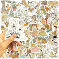 50pcs Fluffy Holiday and Funny Animals Stickers For Water Bottles Laptop Skateboard Computer Vinyl Waterproof Stickers (Online Order Only)