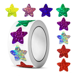 500pcs/roll Holographic Color Star Stickers for Wall Crafts Classroom Teachers Supplies for Kids Reward Foil Star Label Stickers (ONLINE ORDER ONLY)
