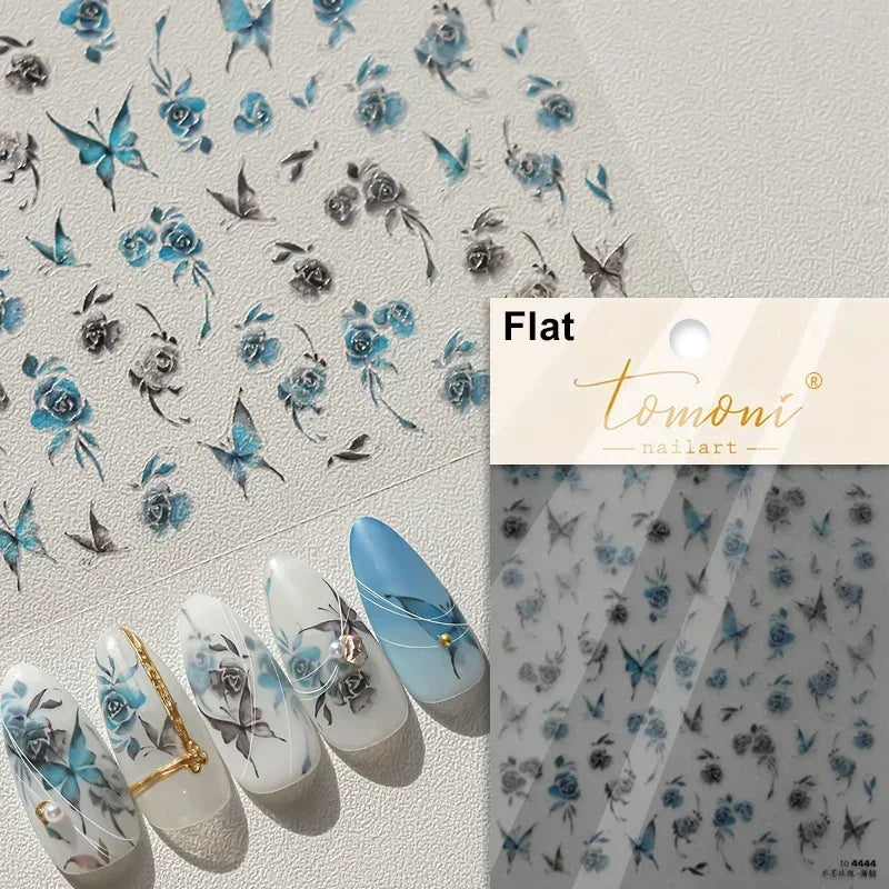 Dreamy Chic Butterfly Flower Bowknot Square Rhinestone Crystal 5D Self Adhesive Nail Art Stickers Fantasy Shiny Manicure Decals (ONLINE ORDER ONLY)
