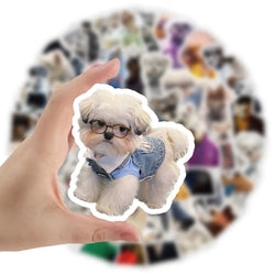 10/30/60pcs Cute Funny Animal Dog Meme Stickers Graffiti Decals Laptop Luggage Phone Car Suitcase Waterproof Sticker Kids Toys (ONLINE ORDER ONLY)