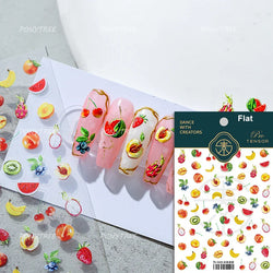 Summer Beach Bikini Watermelon Cat Popsicle Swim Ring Ice Cream Shell Coconut Tree Nail Art Decoration Stickers Manicure Decals (Online Order Only)
