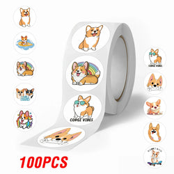 100-500pcs Cute Cartoon Dog Stickers for Kids Children's Packaging Animal Reward Sealing Label DIY Album Stationery Sticker (ONLINE ORDER ONLY)