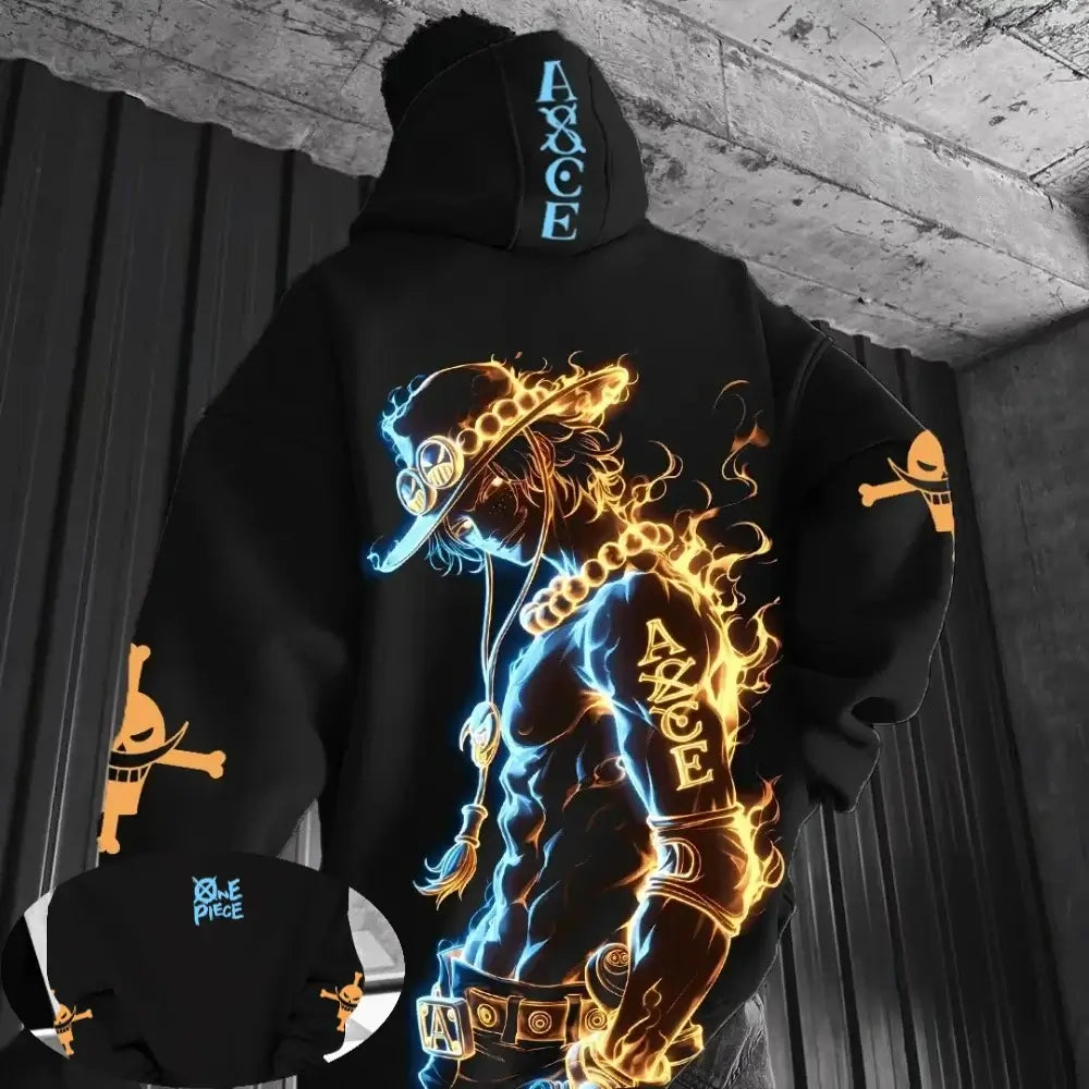Portgas D. Ace Hoodie: One Piece Anime Parent-Child Wear (ONLINE ORDER ONLY)