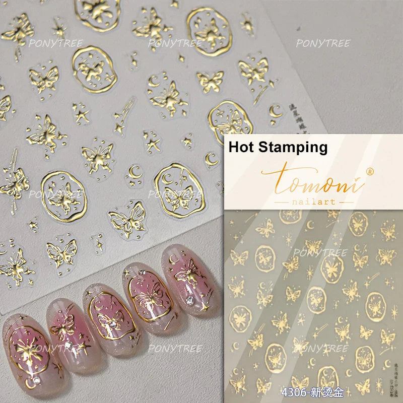 Cute Jelly Bowknot Butterfly Chic Animals Ribbon Tie Shine 3D Fantasy Nail Art Decorations Stickers DIY Dreamy Manicure Decals (Online Order Only)