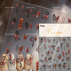 Lace Butterfly Hollow Out Fabric Romantic Flower Pattern Chic Adhesive Nail Art Sticker Rhinestone Manicure Decals Nail Supplies (ONLINE ORDER ONLY)