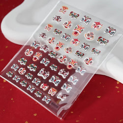 1pcs Cute Good Luck Lion Head Nail Art Sticker Chinese New Year 2025 Nail Decal 5D Reliefs Self Adhesive Design Decoras Decals * (ONLINE ORDER ONLY)
