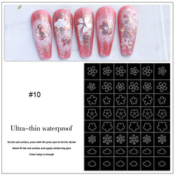 1PC Hollow Airbrush Design Nail Art Hollow Stencils Sticker Love Star Snowflake Butterfly Butterfly French Decal Slider Decors * (Online Order Only)