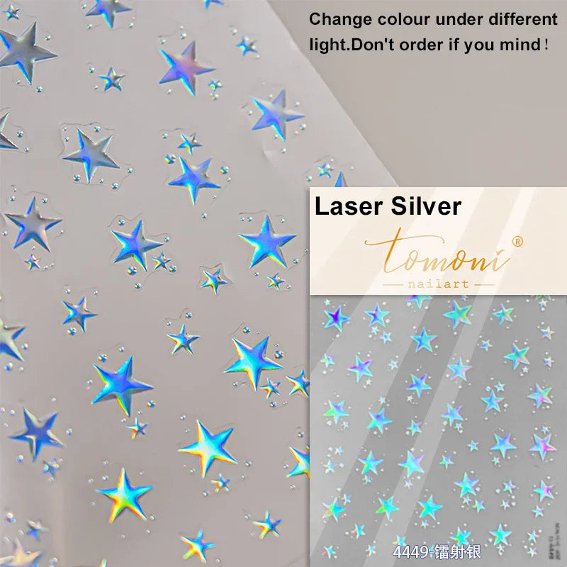 Dreamy Moon Star Cloud Butterfly Starrylight Rhinestone 5D Soft Embossed Relief Nail Art Sticker 3D Decal Decoration Manicure (ONLINE ORDER ONLY)