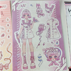 INS Sweet Candy Girl Stickers Diary Scrapbooking DIY Album Decoration Sticker Aesthetic Personalized Kawaii Stationery (ONLINE ORDER ONLY)