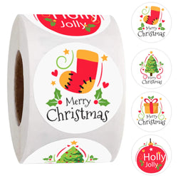 100-500Pcs White Merry Christmas Label Stickers for Card Gift Package Wrapping Festival Party Baking Small Business 1inch (Online Order Only)