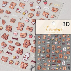 Cookies Chocolate Love Heart Flower Bowknot Rabbit Bunny Lace Bear Star Bouquet Rabbit Adhesive Nail Art Sticker Manicure Decal (ONLINE ORDER ONLY)