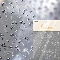 Summer Beach Bikini Watermelon Strawberry Ice Cream Soda Coconut Tree Fan Juice Crab Nail Art Decoration Stickers Manicure Decal (ONLINE ORDER ONLY)