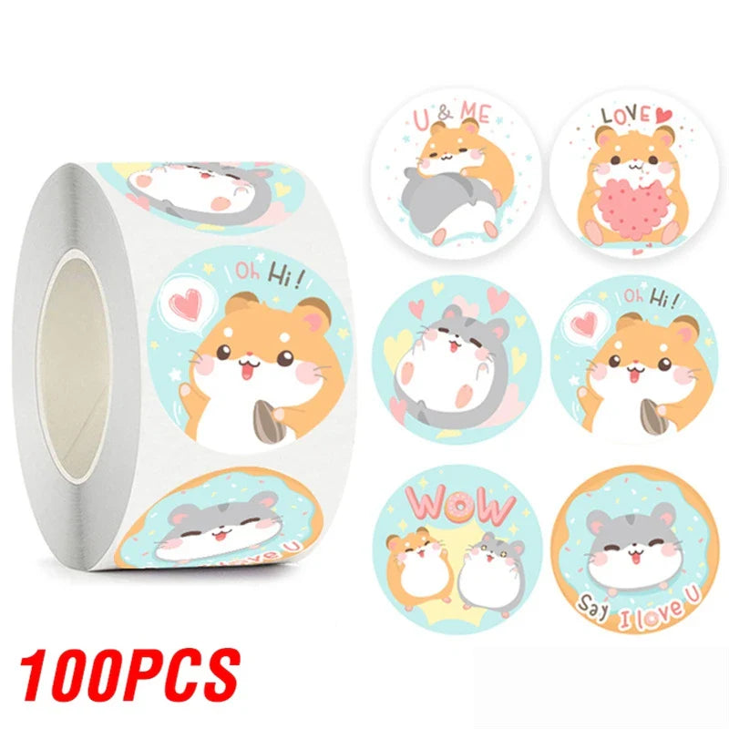 100-500pcs Cartoon Animal Label Thank You Stickers Sealing Label For Business Handmade Baking Cake Party Gift Decoration Sticker (ONLINE ORDER ONLY)