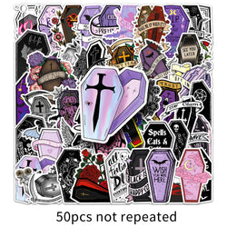 Gothic Halloween Vampire Coffin Stickers Waterproof PVC Skateboard Notebook Decor (ONLINE ORDER ONLY)