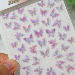 1pcs Pink Christmas Nail Stickers Shiny Shell Light Nail Art Parts Stickers Cute Snowflakes Star Wreath Nail Decorations Decals* (ONLINE ORDER ONLY)
