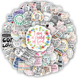 Inspirational Bible Verses Stickers Scripture Gospel Gift Decal Clipart for Laptop Phone Scrapbook Luggage Decorate Waterproof (ONLINE ORDER ONLY)