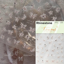 Delicate Dreamy Petal Star Tulip Flower Purple Bowknot Butterfly Illusion Chic Relief Adhesive Nail Art Stickers Manicure Decals (Online Order Only)