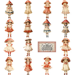 10/30/50pcs Cute Retro Mushroom Head Girl Cartoon Stickers Decals Notebook Laptop Phone Suitcase Stationery Sticker Kids Toys (ONLINE ORDER ONLY)
