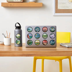 10/30/60PCS America Tourism Landscape Map Stickers Aesthetic Graffiti Decals PVC Waterproof Skateboard Phone Laptop Bike Sticker (Online Order Only)