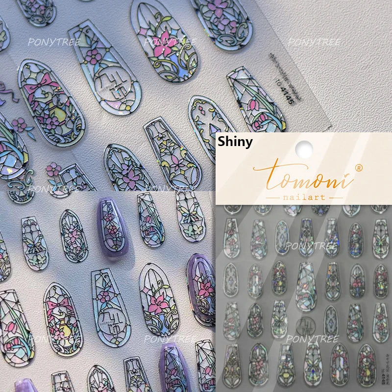 Baroque Figure Flower Totem Geometric Star Love Heart Hot Stamping Embossed Relief Self Adhesive Nail Art Sticker Manicure Decal (ONLINE ORDER ONLY)