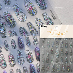Baroque Figure Flower Totem Geometric Star Love Heart Hot Stamping Embossed Relief Self Adhesive Nail Art Sticker Manicure Decal (ONLINE ORDER ONLY)