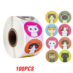 100-500pcs Cartoon Animals Sticker for Children 8 Designs Cute Thank You Scrapbooking Stationery Sealing Labels Rewards Stickers (ONLINE ORDER ONLY)
