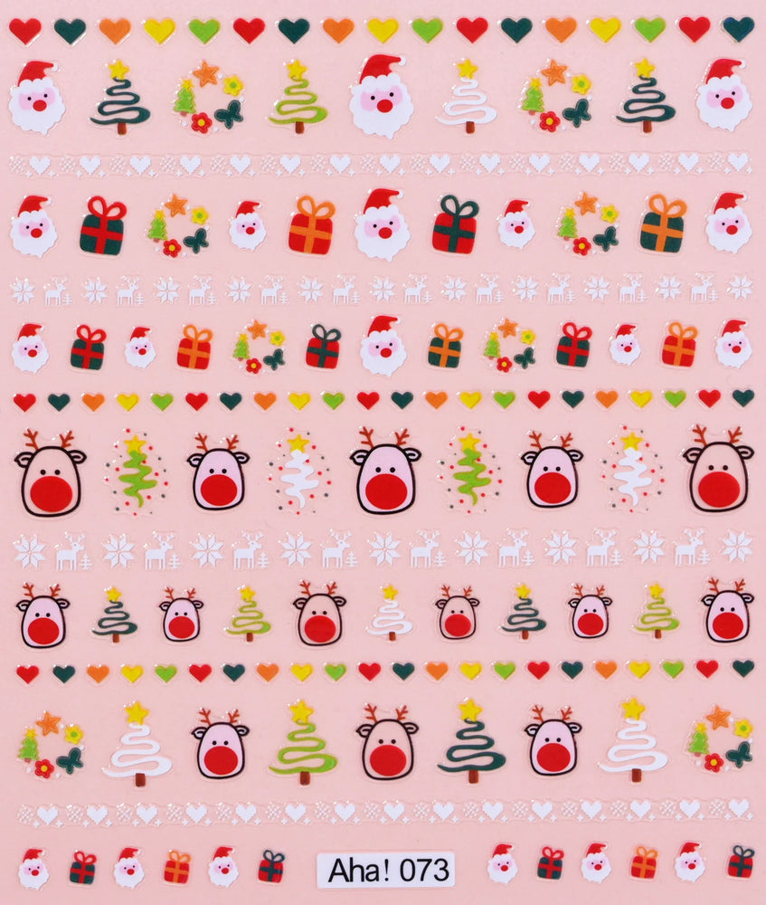 Merry Christmas Penguin Nail Art Sticker 3D Slider Deer Santa Claus Decal New Year Nail Decorations Sticker Manicure Accessories (ONLINE ORDER ONLY)