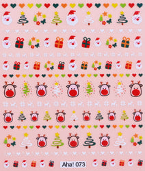Merry Christmas Penguin Nail Art Sticker 3D Slider Deer Santa Claus Decal New Year Nail Decorations Sticker Manicure Accessories (ONLINE ORDER ONLY)