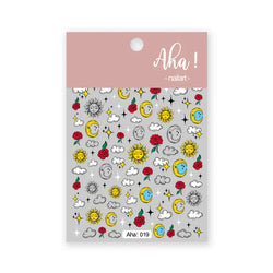 1pc Cute White Cloud Nail Stickers Ultra Thin Nail Art Stickers Self Adhesive Decals Star Moon/Flower/Clouds Kawaii Nail Decals (Online Order Only)