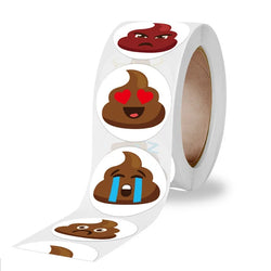 12 Novel Funny Designs Pet Dog Poop Emoticons Reward Sticker Roll 500pcs/1inch for Party Gift Magazine Gift Office Teacher Label (ONLINE ORDER ONLY)