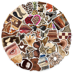 10/30/50PCS Kawaii Leopard Print Sticky PVC Sticker Aesthetic Children's Stationery DIY Decoration Scrapbooking School Supplies (ONLINE ORDER ONLY)